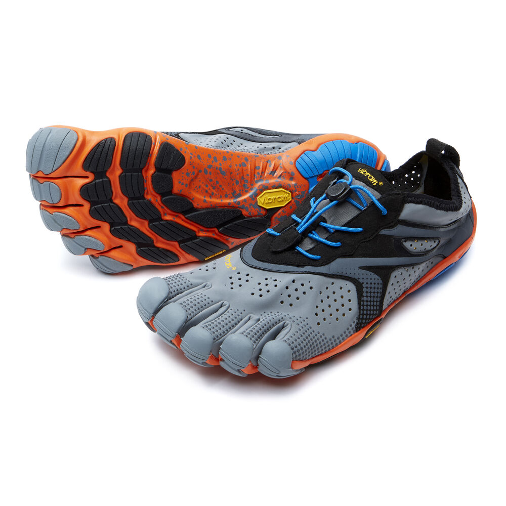 Vibram Fivefingers V-Run Mens Running Shoes Grey/Blue/Orange Australia (JSI052361)